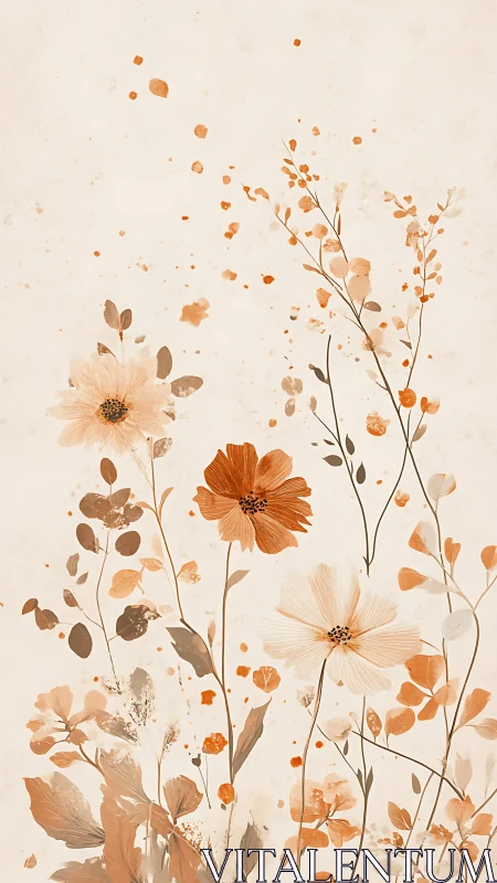 Minimalist Botanical Composition: Dried Florals in Warm Earth Tones.