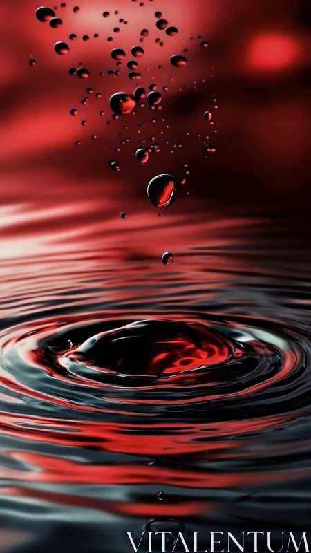 Crimson echo ripples and suspended droplets in slow collision.