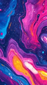 Cosmic swirls of neon color in a dreamy liquid galaxy.