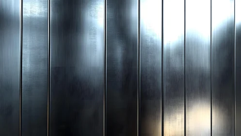 Brushed metal panels with vertical lines in modern minimalist style.