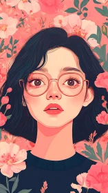 Soft focus daydreamer adrift in candy-pink blossomscape.