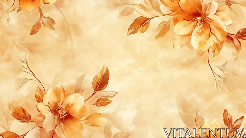 Warm Orange Blossoms Dance in Soft Golden Light