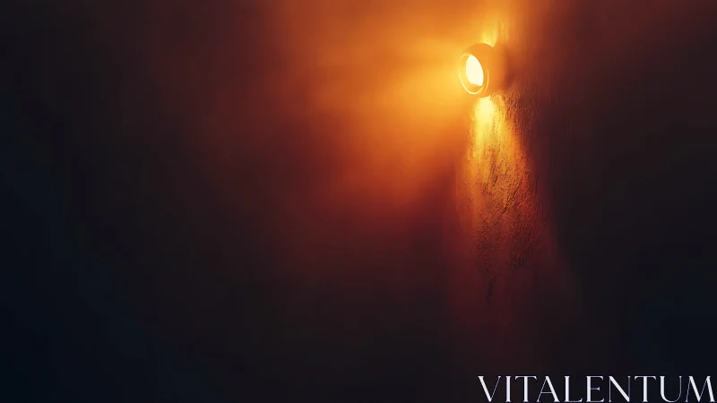 Solitary ember lamp spilling honeyed light on darkness.