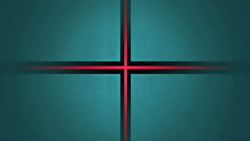 Neon magenta crosshair divides teal grid into four quadrants