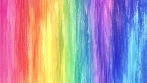 Radiant vertical rainbow streaks flow in soft digital washes.