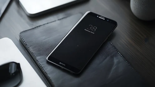 Samsung smartphone displaying 3:38 time on dark lock screen.