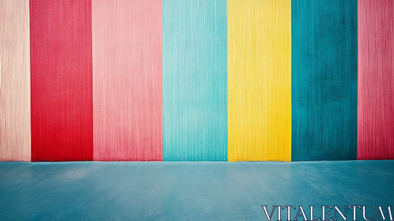 Striped interior wall shows textured vertical bands with matte floor