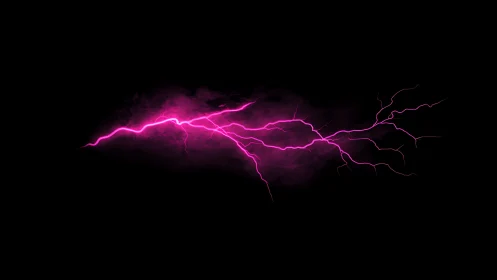 Electric magenta lightning crackles across deep black space.