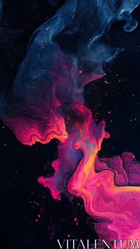 Nebula tides of neon ink swirl through cosmic midnight.