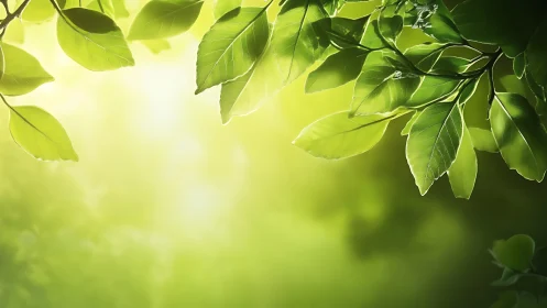 Specular backlit foliage canopy under diffuse verdant glow.