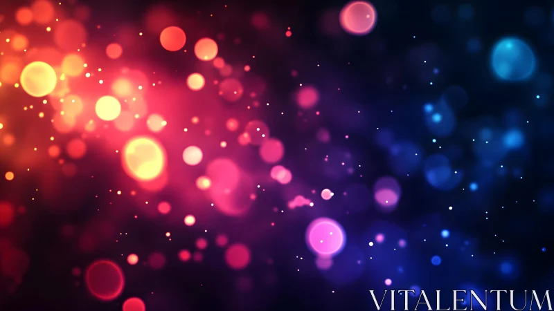 Vibrant bokeh lights in abstract gradient background art.