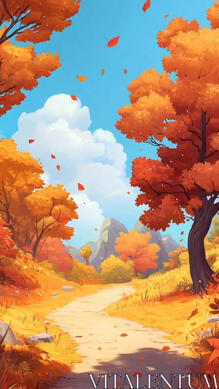 Autumn's Golden Valley Path.