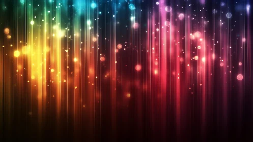 Vibrant abstract light streaks with glowing bokeh in digital style.