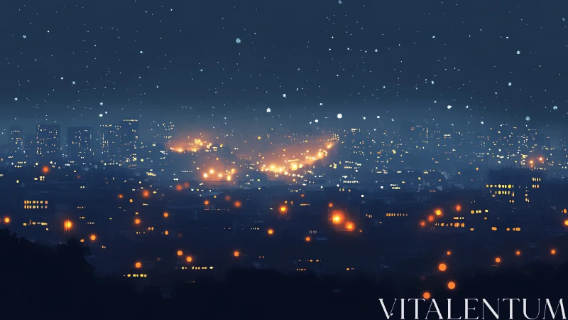 Bokeh Light Abstraction: Dense Urban Nightscape with Luminous Depth Layering