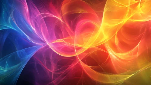 Neon silk currents colliding in a chromatic daydream.