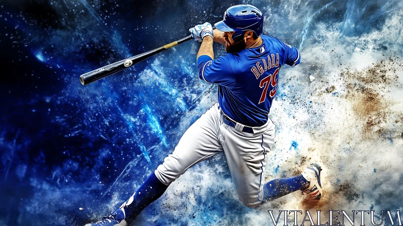 Electric swing in midair, baseball power frozen in time.