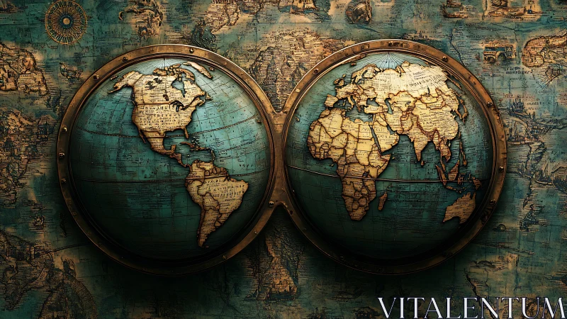 Old-world globe map glowing with warm wanderlust charm.