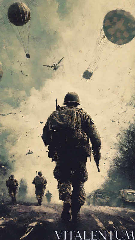 Marching into the stormy sky of war and quiet courage.