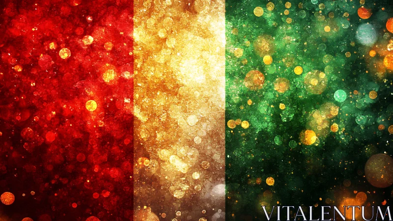 Vertical tricolour light field shows clustered bokeh dots