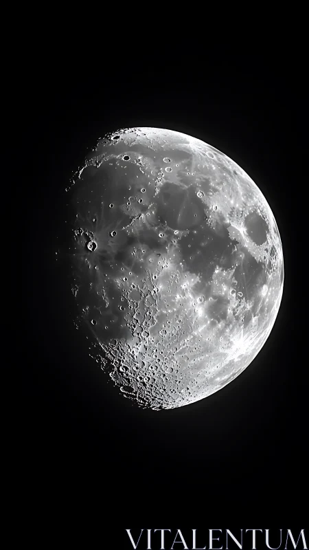Glowing lunar crescent revealing intensely crated surface.