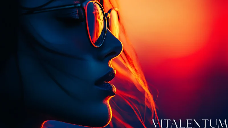 Cool sunset glow reflecting in stylish mirrored glasses.
