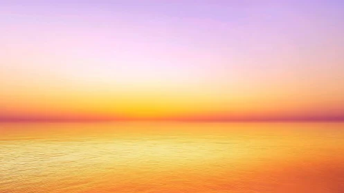 Cotton-candy horizon over molten citrus sea at hushlight.