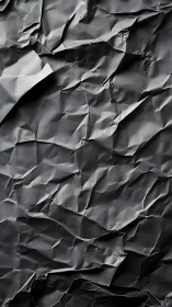 High-contrast monochrome crumpled surface texture study.