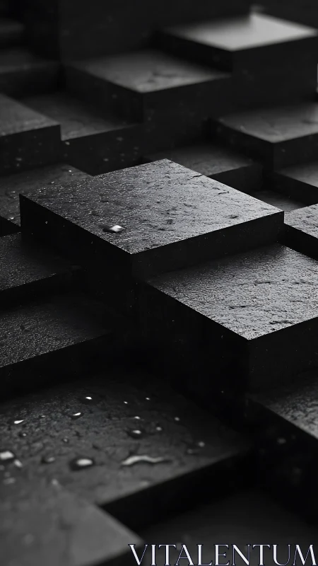 Dark cubic platforms form staggered wet geometric surfaces