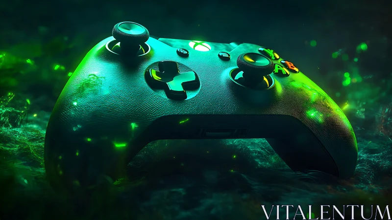 Xbox Controller with Neon Cyan and Lime Green Underglow Illumination