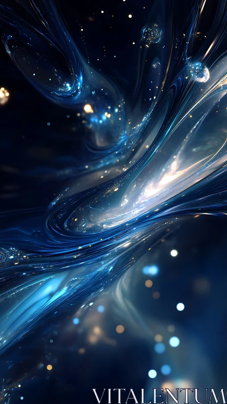 Hydrodynamic starlight stream in deep spectral blue field.