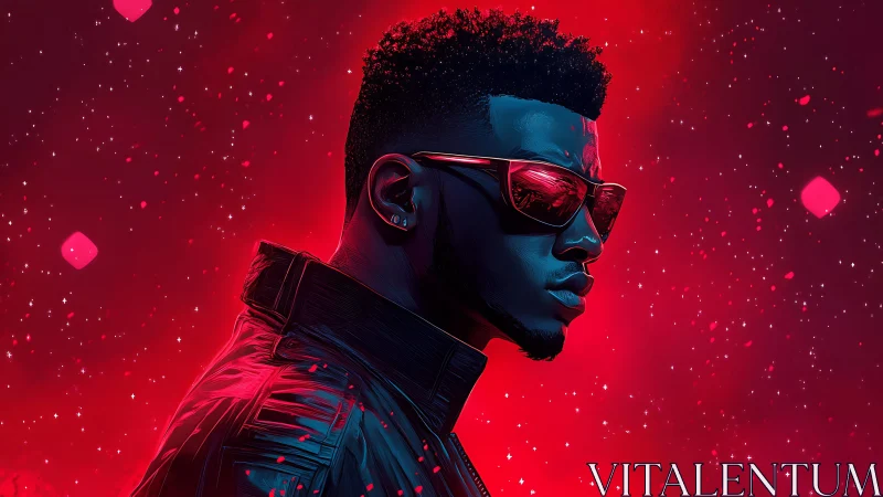 Chromatic neon portrait with high-contrast cybernetic lighting.