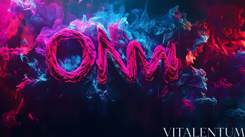 Volumetric neon typography woven from turbulent vapor fields.