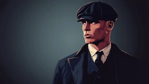 Storm-lit flat cap legend studies the horizon in silence