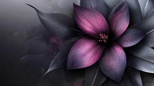Purple Bloom Abstract Digital Flower Art