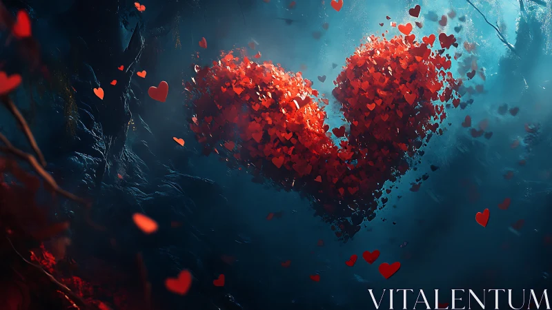 Crystalline Hearts Burst: Love's Radiant Constellation Emerges.