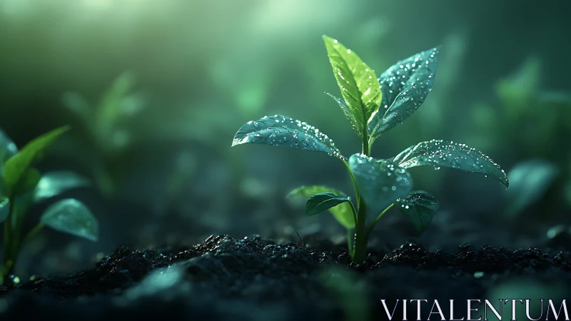 Dewlit Seedling Monarch Rising From Midnight Soil.