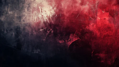 Abstract textured painting with dark red and gray tones, grunge style.