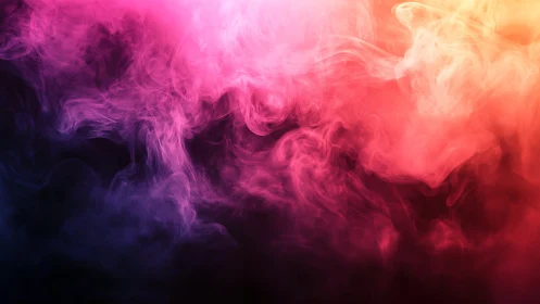 Vibrant pink and orange smoke swirls create a dreamy haze