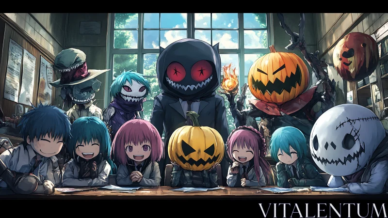 Group of masked students sit at a classroom table