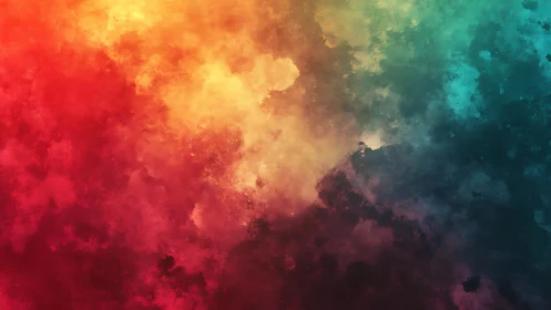 Multicolor nebula-like gradient clouds span entire frame