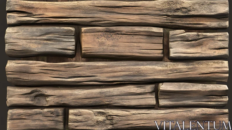 Rendered horizontal stack of stylized rectangular wood beams