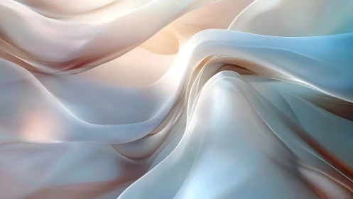 Abstract layered folds form smooth translucent wave structures