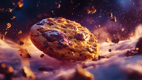 Cosmic cookie pirouettes through caramel nebula dust