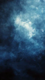 Nebulous blue cloudscape renders diffuse atmospheric depth
