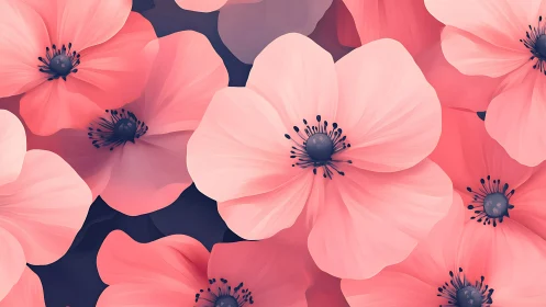 Delicate Pink Flowers Dance in Soft, Dreamy Harmony