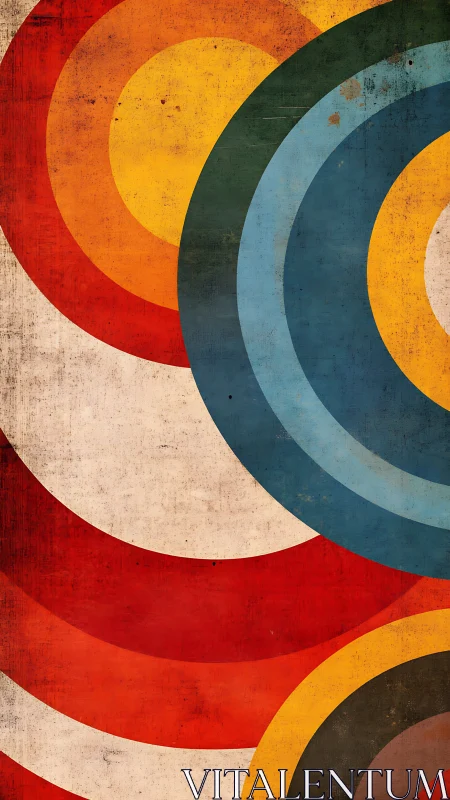 Warm retro circles dancing in bold, timeworn color.