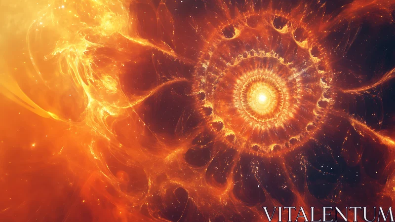 Solar flare mandala ignites a cosmic ring of living fire.