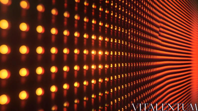 Close-up of glowing orange LED matrix in abstract digital style.