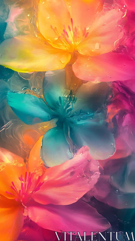 Chromatic Fluid Dynamics: Layered Botanical Abstraction.