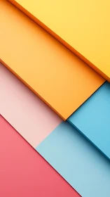 Sunlit pastel planes stacking playful geometry in color.